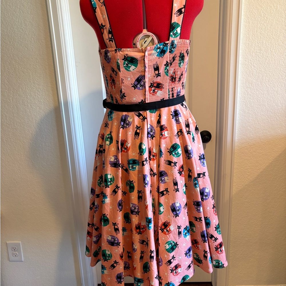 Voodoo Vixen Pink Cats Swing Dress - Picture 4 of 6